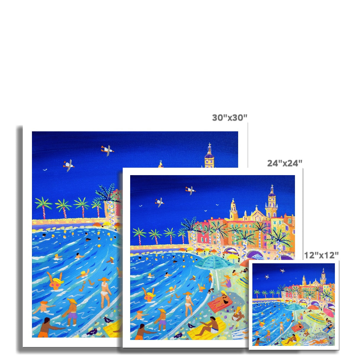 John Dyer Fine Art French Print 'High Summer, Menton Old Town'. Open Edition Art Print of France