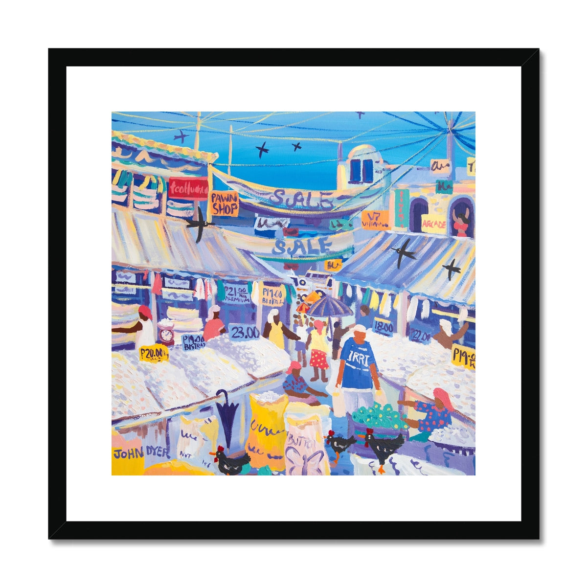 John Dyer Framed Open Edition Art Print. 'The Rice Market, Los Baños, the Philippines'
