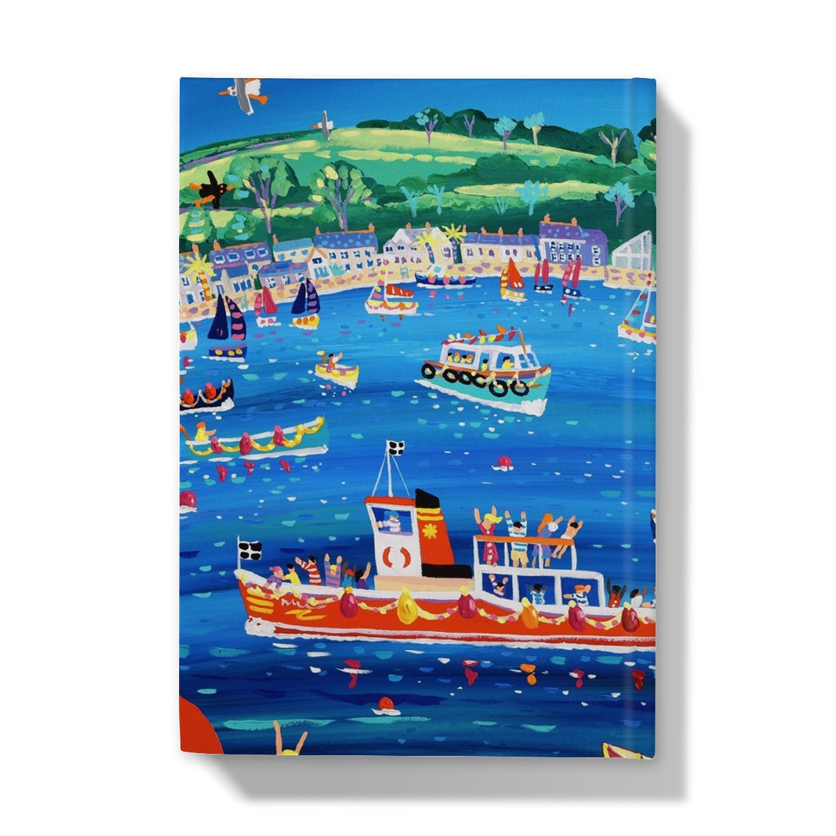 John Dyer Art Hardback Notebook Journal. Blue sky and Ferry Boats, Greenbank, Falmouth