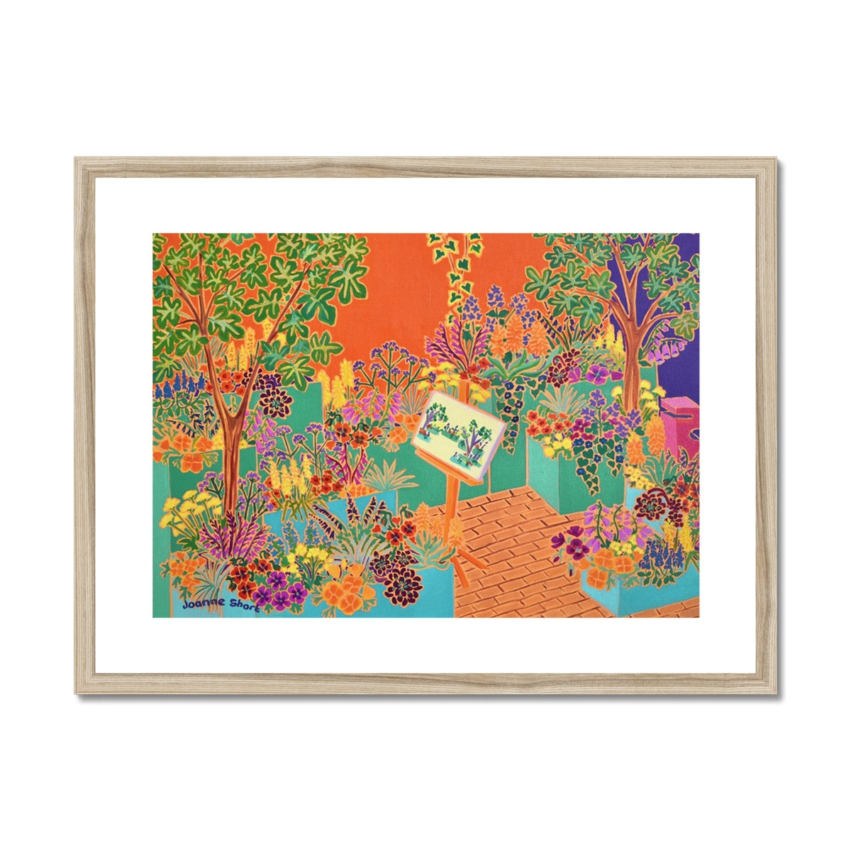 Joanne Short Framed Open Edition Cornish Art Print. 'The Painted Garden, Chelsea Flower Show'