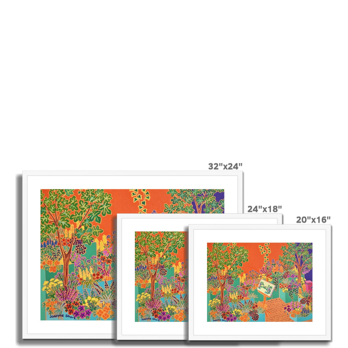 Joanne Short Framed Open Edition Cornish Art Print. 'The Painted Garden, Chelsea Flower Show'
