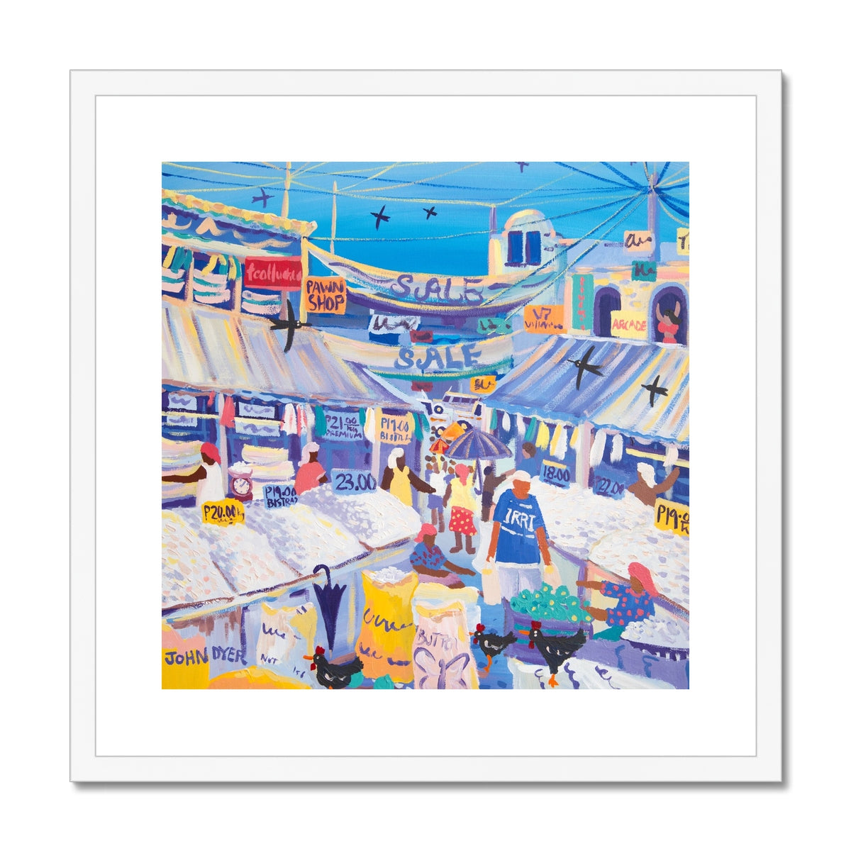 John Dyer Framed Open Edition Art Print. 'The Rice Market, Los Baños, the Philippines'
