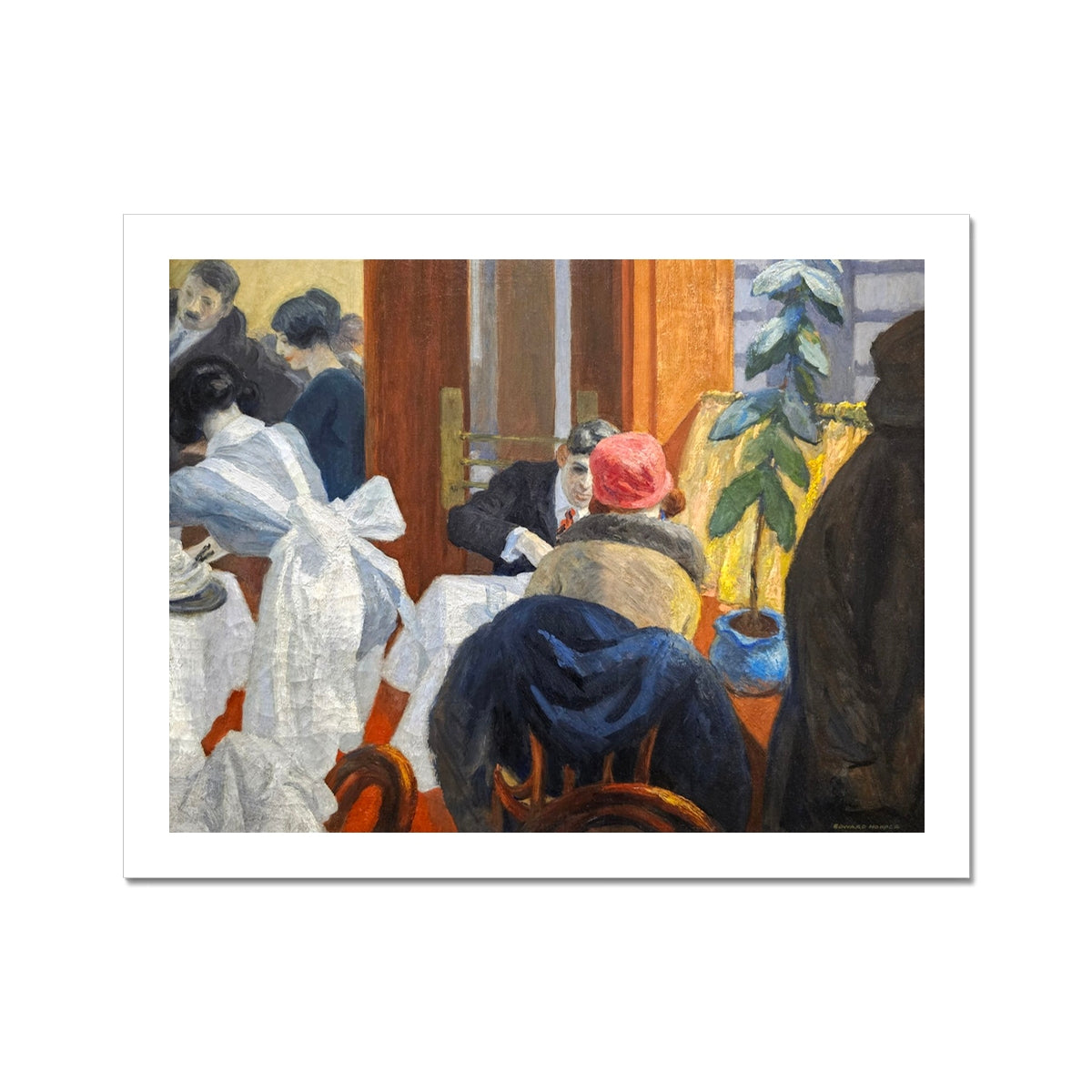 New York Restaurant by Edward Hopper. Open Edition Fine Art Print. Historic Art