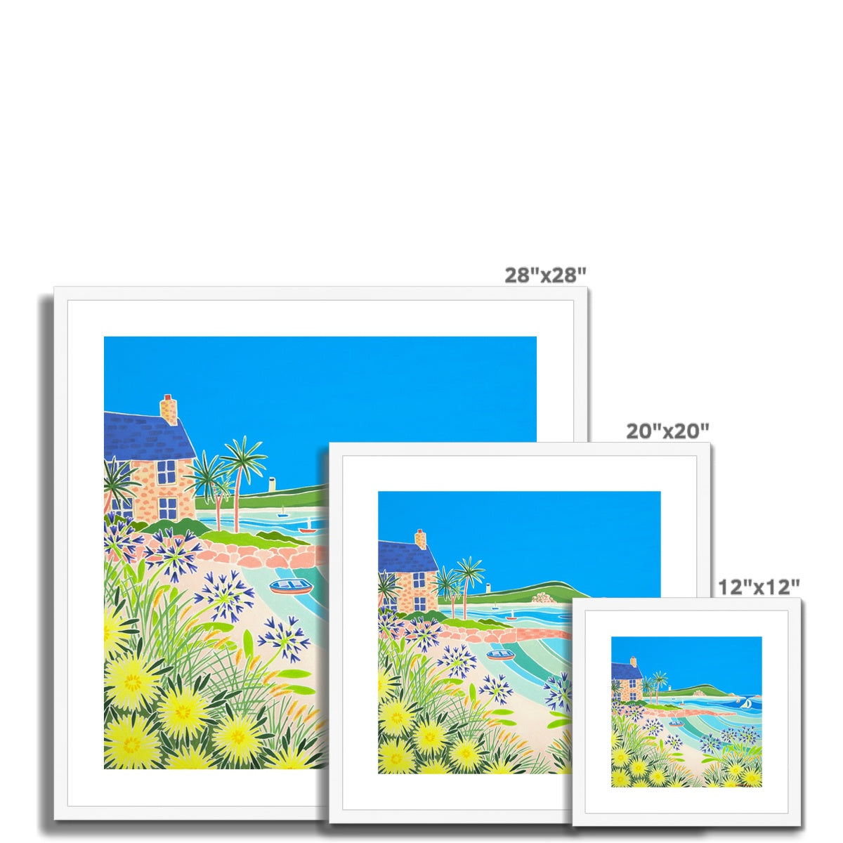 Joanne Short Framed Open Edition Cornish Art Print. 'Island Morning, Old Grimsby, Tresco'.