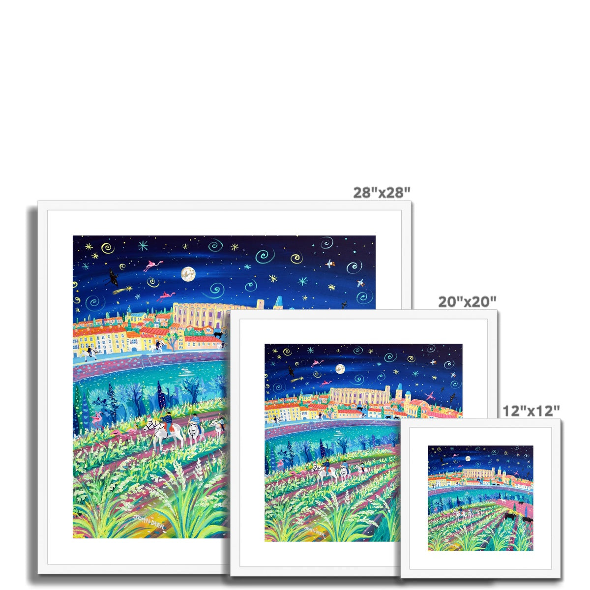 John Dyer Framed Open Edition French Art Print. 'Rice Harvest Festival, Arles, Camargue, Provence'.