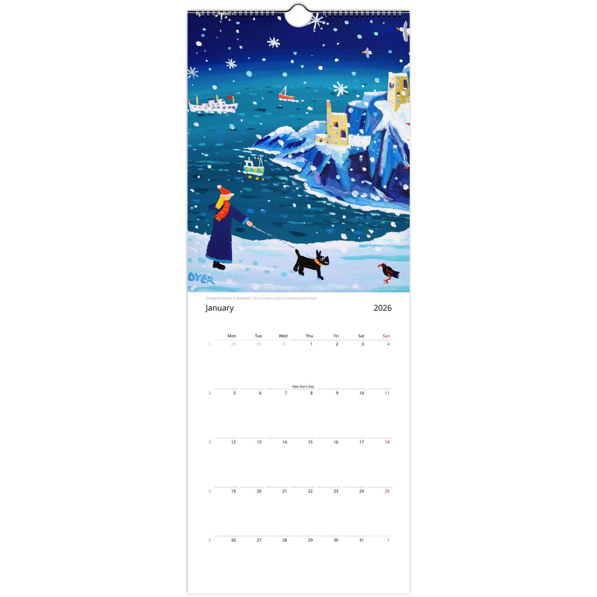 John Dyer 2026 Cornwall Wall Art Calendars (EU & Rest of World)