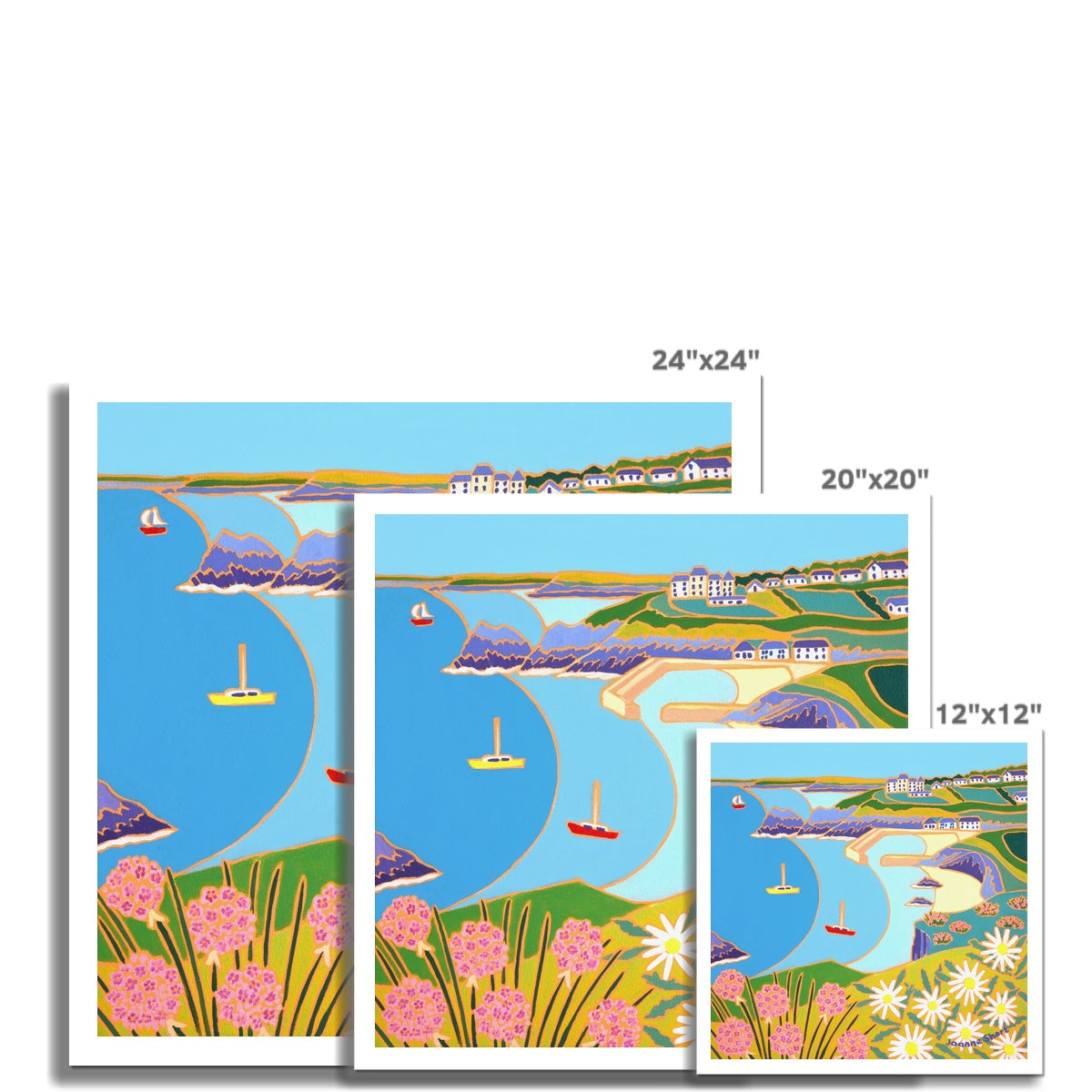 Joanne Short Open Edition Fine Art Print. 'Wildflowers on the Cliffs, Mullion, Cornwall'