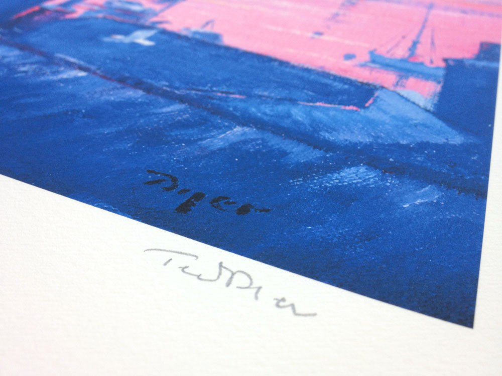 Limited Edition Print. Pink and Blue, Falmouth.  By Ted Dyer