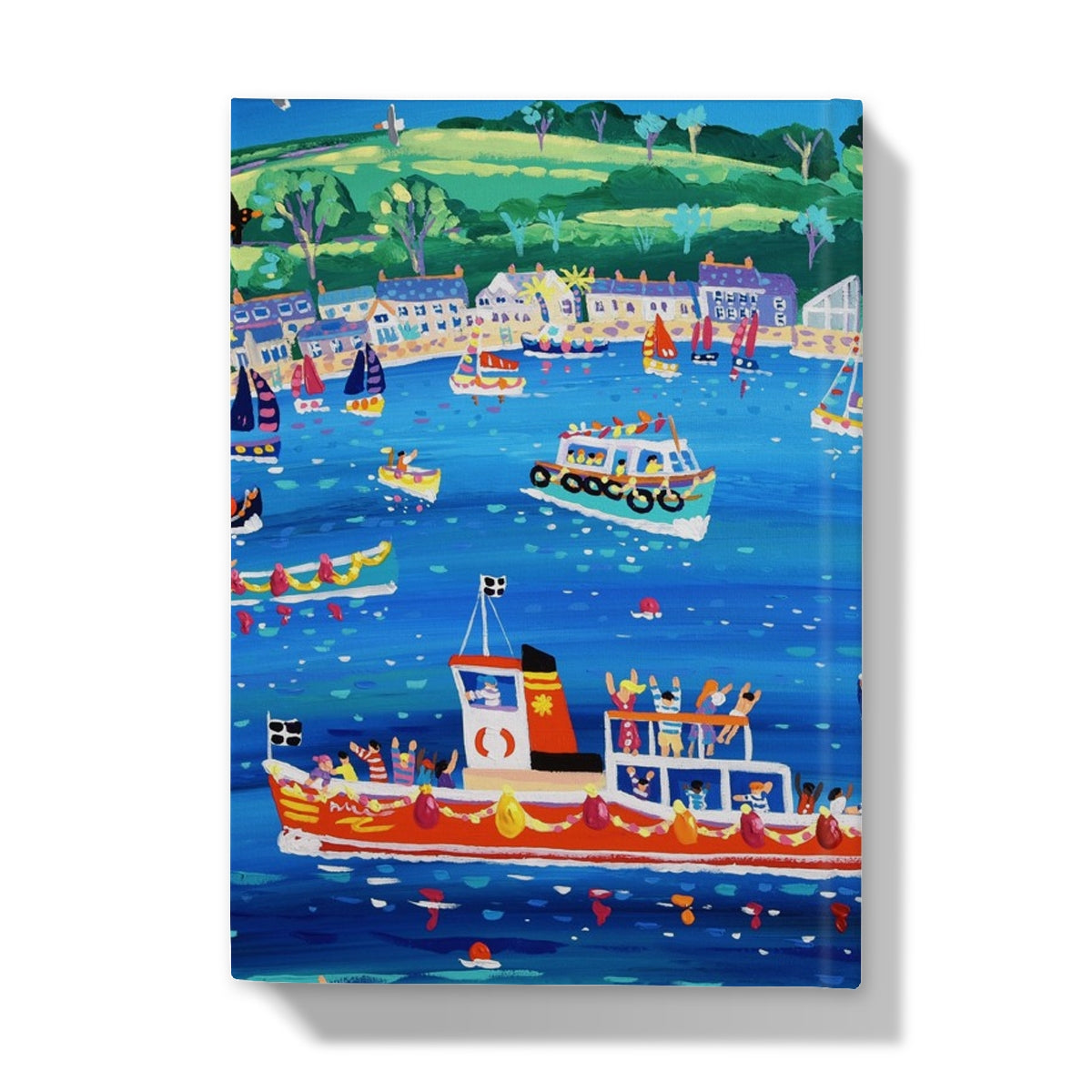 John Dyer Art Hardback Notebook Journal. Blue sky and Ferry Boats, Greenbank, Falmouth