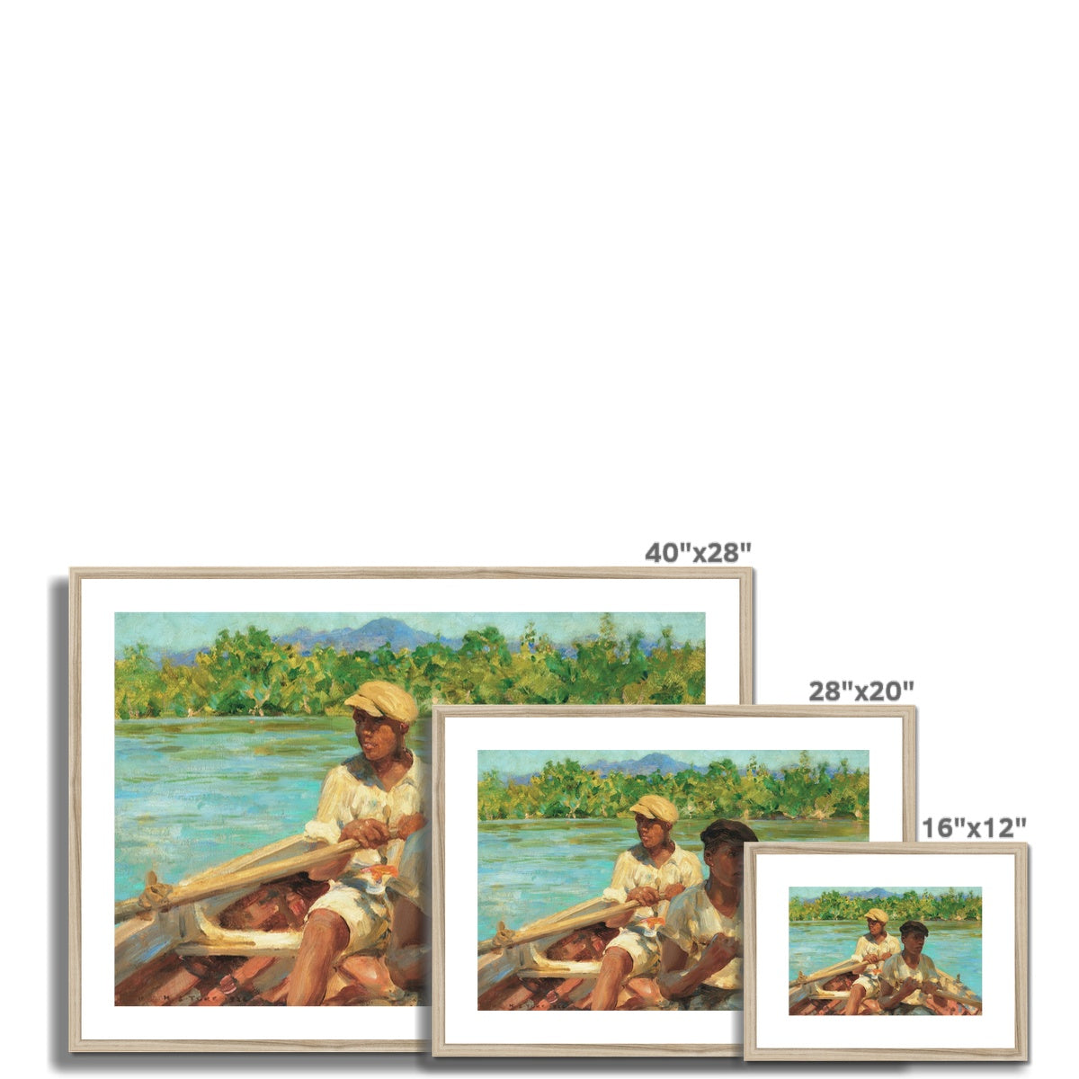 Black River Boatmen, Jamaica by Henry Scott Tuke. Framed Open Edition Fine Art Print. Historic Art