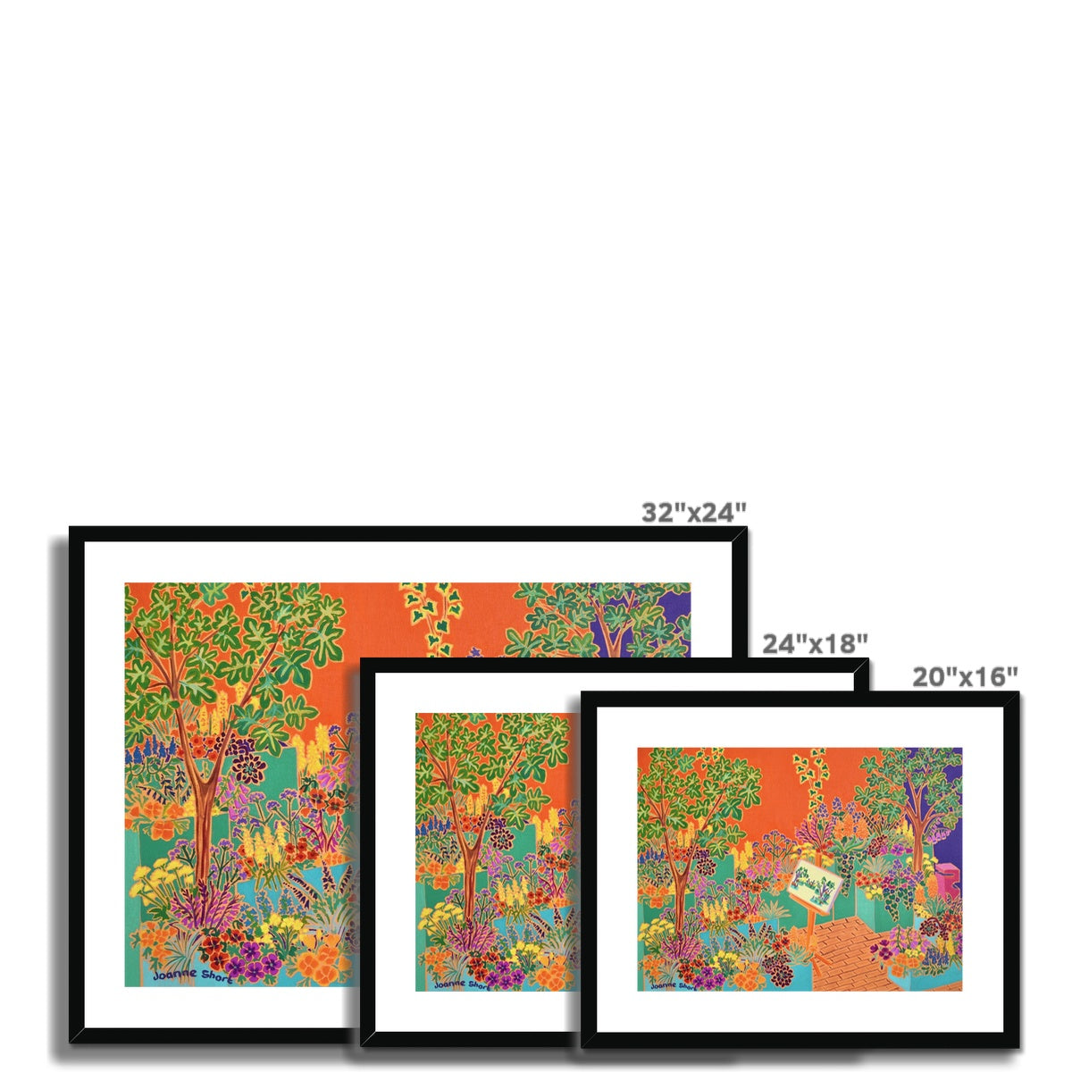 Joanne Short Framed Open Edition Cornish Art Print. 'The Painted Garden, Chelsea Flower Show'