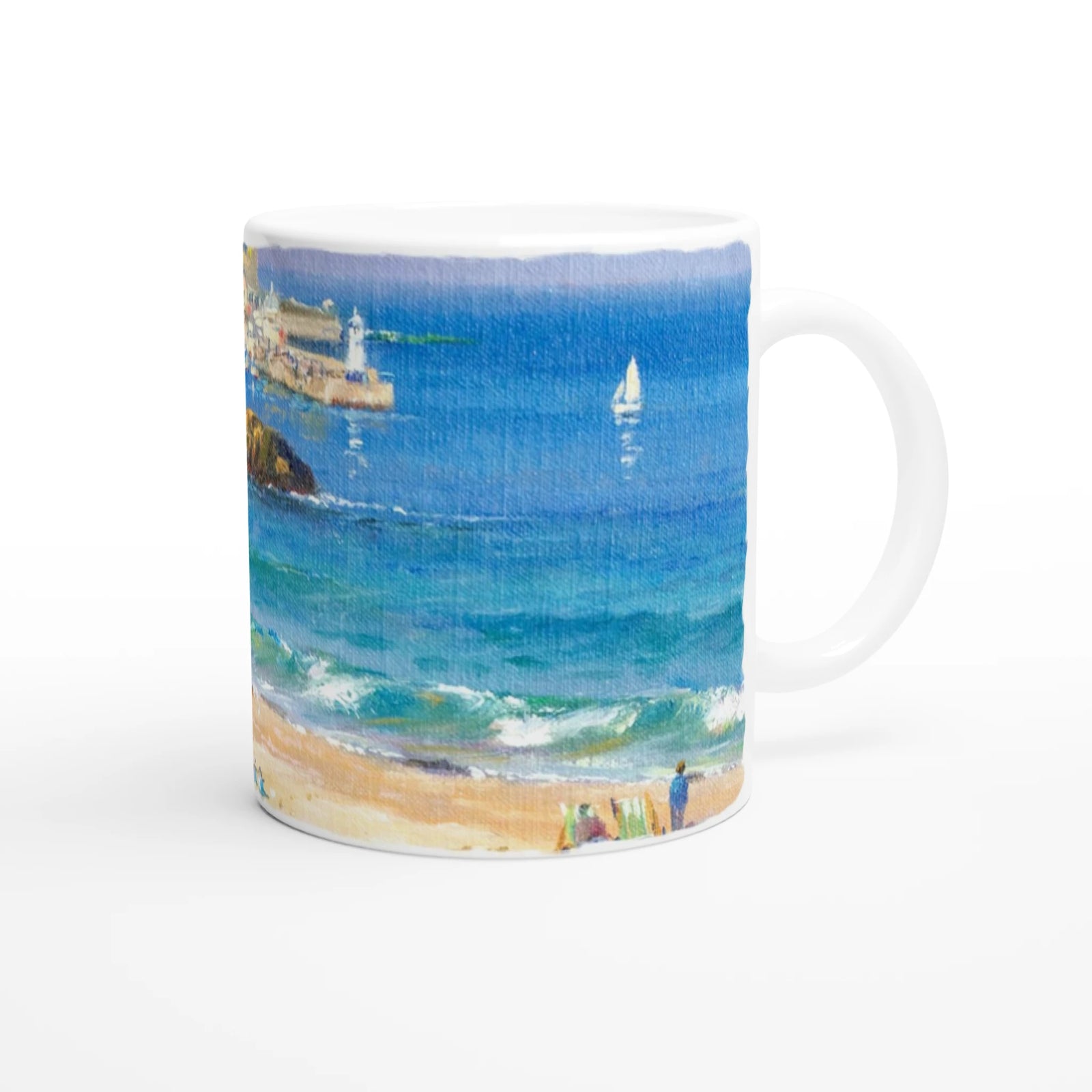 Ted Dyer Ceramic Cornish Art Mug. Paintings on Mugs Range. St Ives, Cornwall