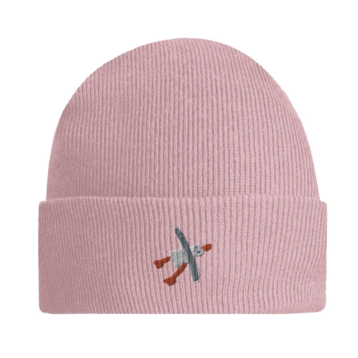 Original Beechfield Cuffed Beanie with John Dyer Embroidered Cornish Seagull - pink