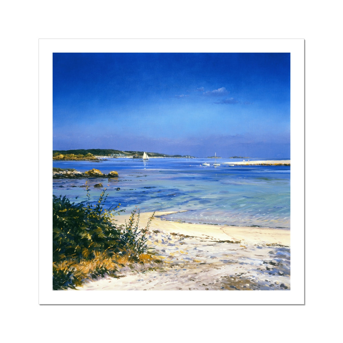 Ted Dyer Fine Art Print. Open Edition Cornish Art Print. 'Clear Waters, Tresco'. Cornwall Art Gallery