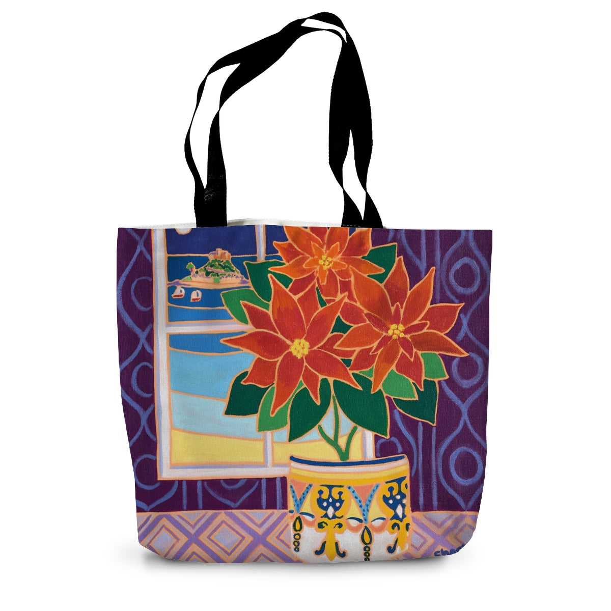 Poinsettia by Joanne Short Canvas Tote Bag