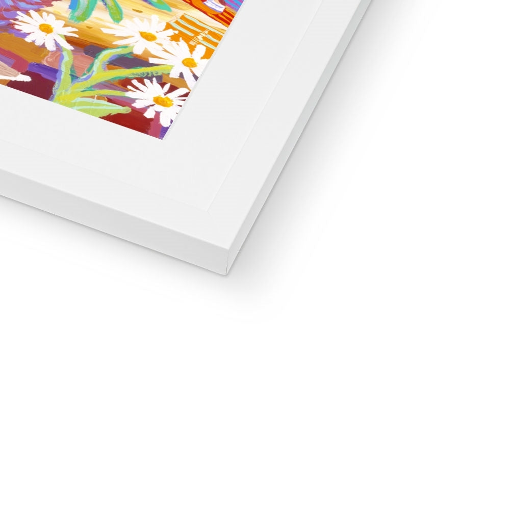 John Dyer Framed Open Edition Cornish Art Print. 'Excitement under the Stars, Mounts Bay Eclipse, Cornwall'.