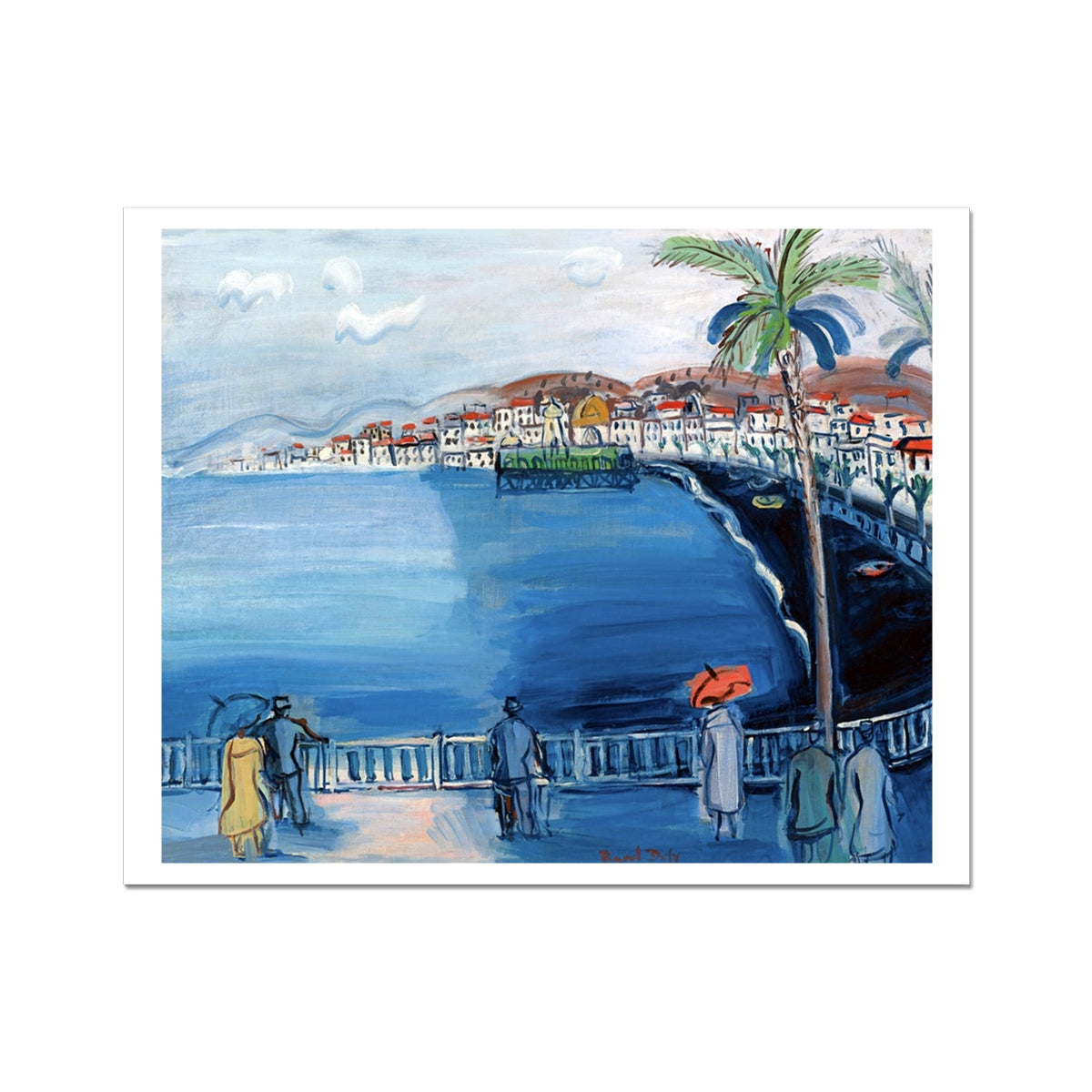 'Baie des Anges, Nice' French Seascape by Raoul Dufy. Open Edition Fine Art Print. Historic Art of France