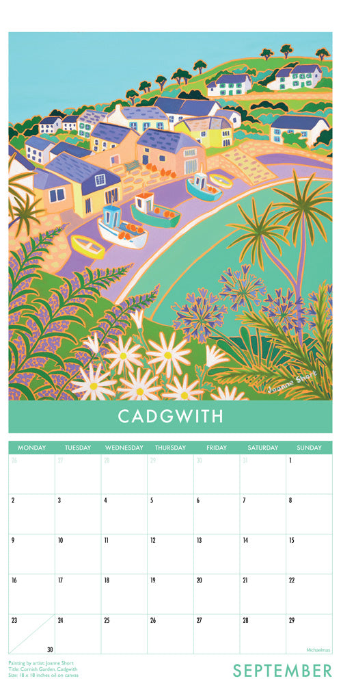 2024 Cornwall Art Calendar by Artists John Dyer &amp; Joanne Short. UK Dates and Holidays.