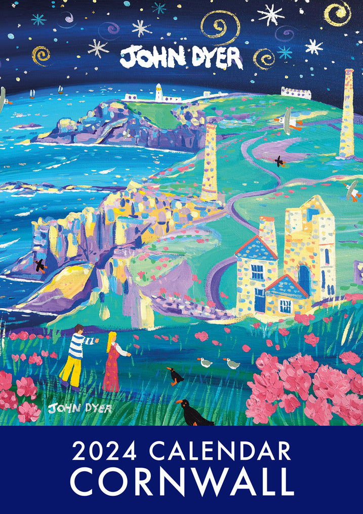 Calendar 2024. Cornwall Art Calendar by Cornish Artist John Dyer. UK Dates &amp; Holidays.