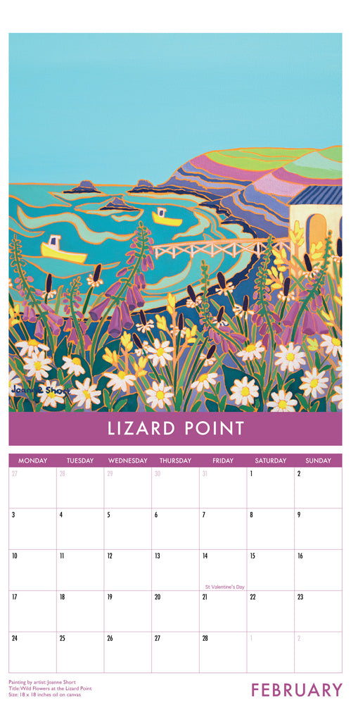 Calendar 2025. Cornwall Art Calendar by Cornish Artist John Dyer. UK Dates &amp; Holidays.Cornwall Art Calendar by Artists John Dyer &amp; Joanne Short. UK Dates and Holidays