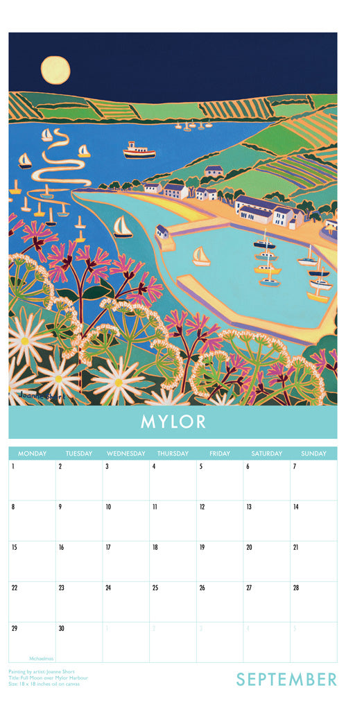 Calendar 2025. Cornwall Art Calendar by Cornish Artist John Dyer. UK Dates &amp; Holidays.Cornwall Art Calendar by Artists John Dyer &amp; Joanne Short. UK Dates and Holidays