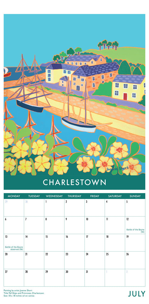 Calendar 2026. Cornwall Art Calendar by Cornish Artists John Dyer and Joanne Short. UK Dates & Holidays