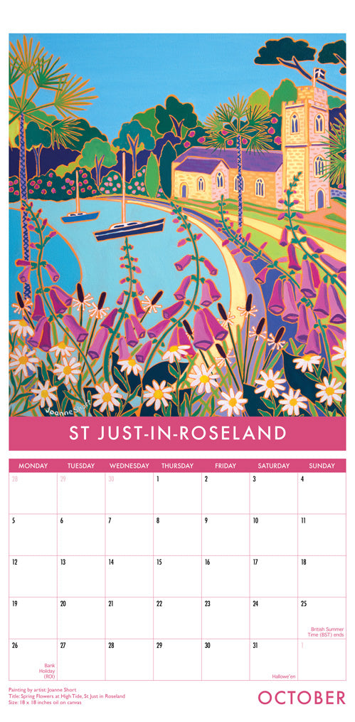 Calendar 2026. Cornwall Art Calendar by Cornish Artists John Dyer and Joanne Short. UK Dates & Holidays