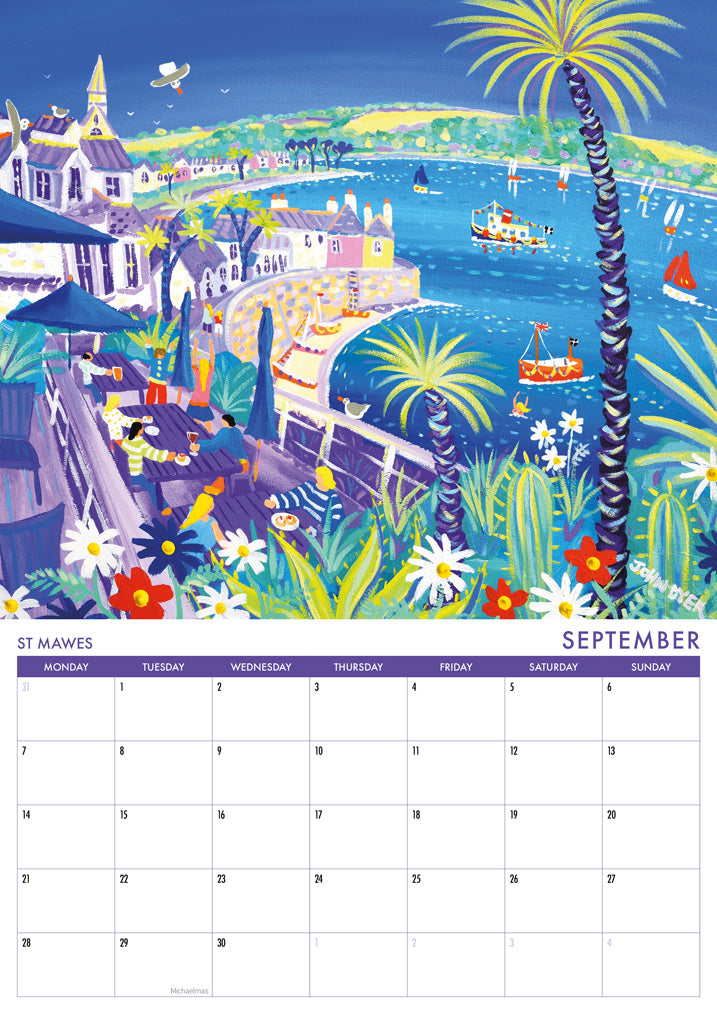 Calendar 2026. Cornwall Art Calendar by Cornish Artist John Dyer. UK Dates & Holidays