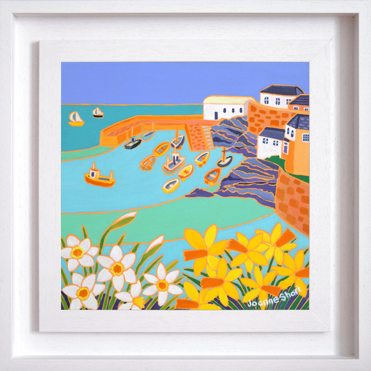 'Spring Tide, Coverack'. 12 x 12 inches Original Oil Painting on Canvas by Cornish Artist Joanne Short