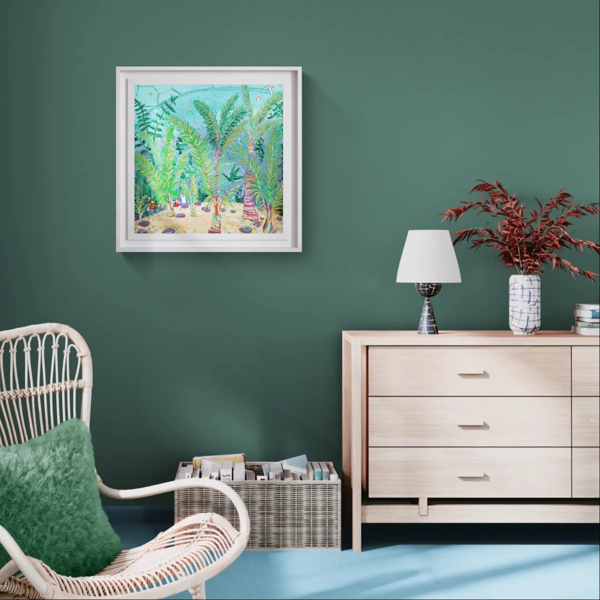 Original Garden Painting by John Dyer. 'Palm Beach at the Eden Project'. Cornwall Art Gallery