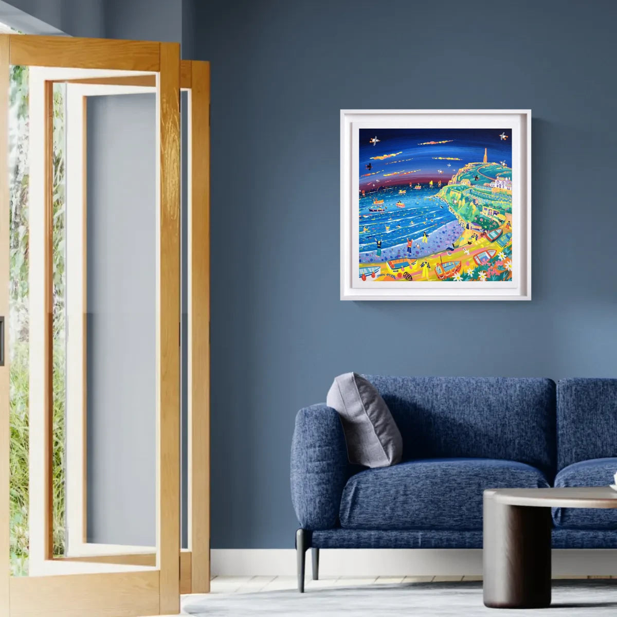 'Colourful Cape Cornwall', 24x24 inches acrylic on canvas. Original Painting by Cornish Artist John Dyer.