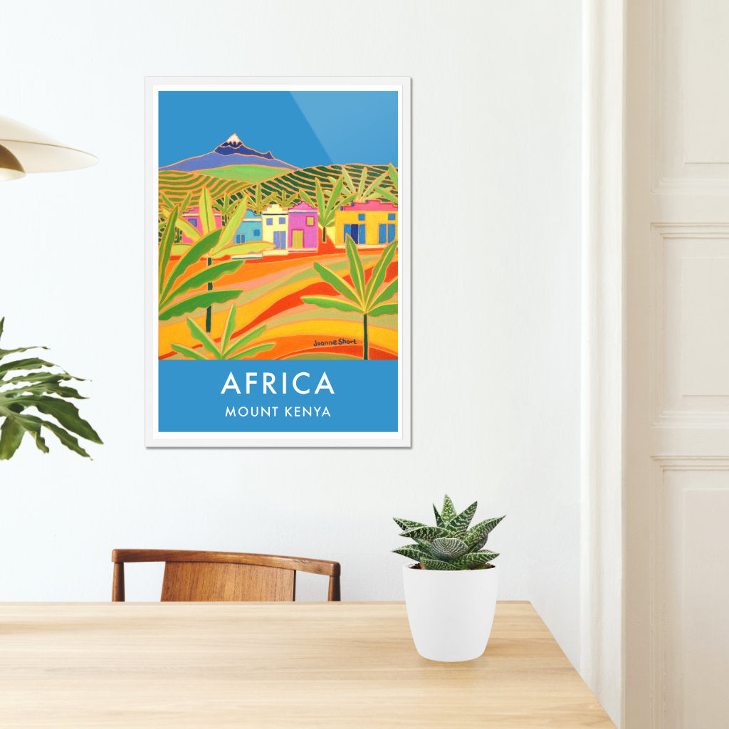 African Art Wall Art Poster Print by Joanne Short. Mount Kenya Tea Plantations