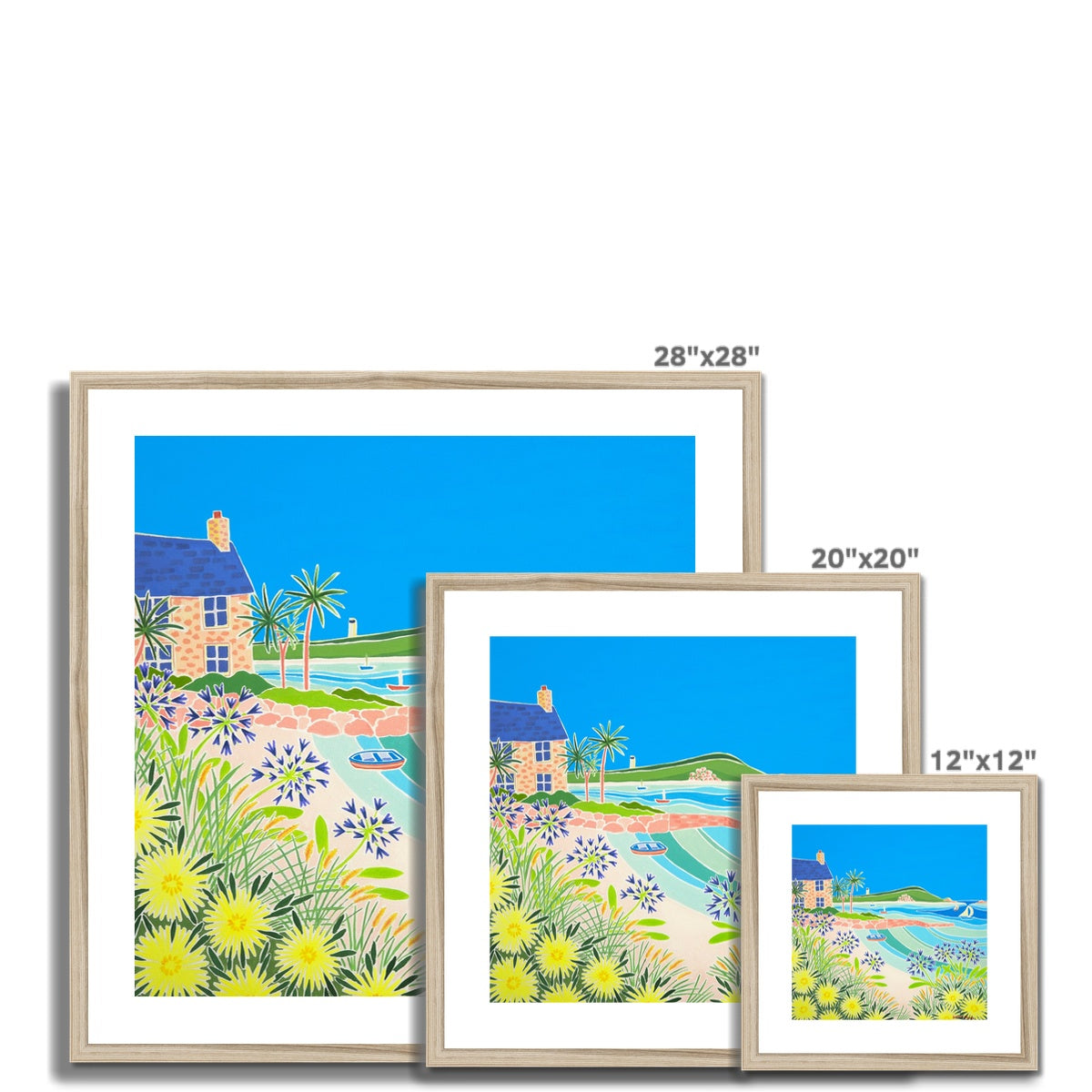 Joanne Short Framed Open Edition Cornish Art Print. 'Island Morning, Old Grimsby, Tresco'.