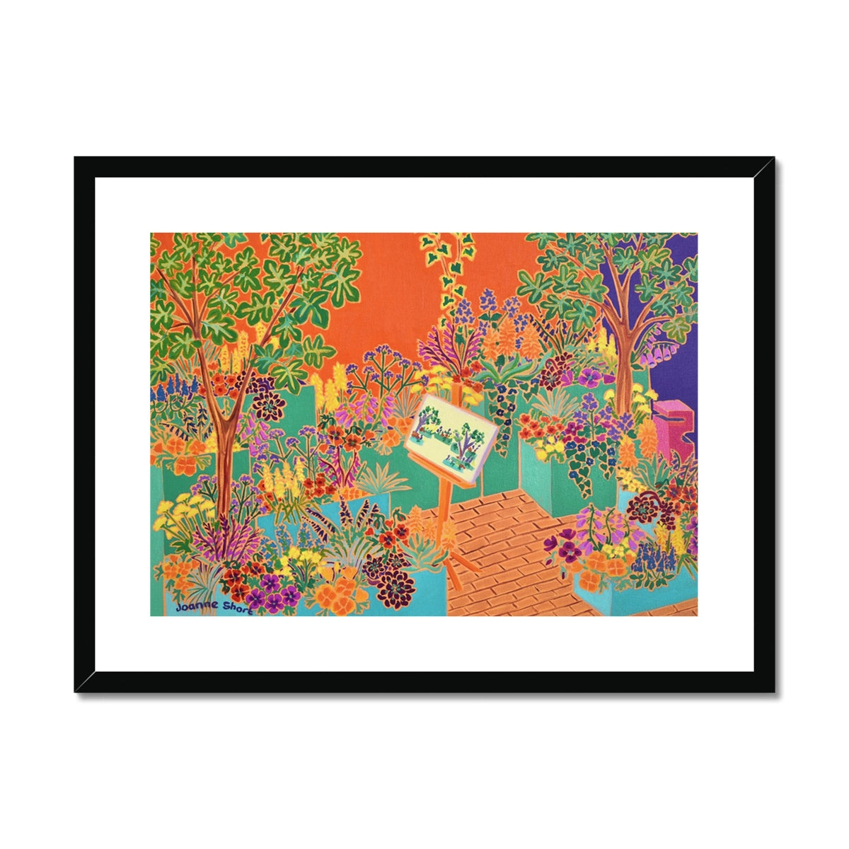 Joanne Short Framed Open Edition Cornish Art Print. 'The Painted Garden, Chelsea Flower Show'