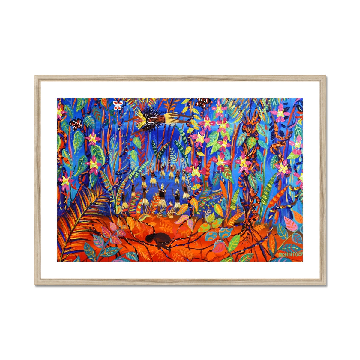 John Dyer Framed Open Edition Rainforest Art Print. &#39;The Creation of Ayahuasca in the Amazon Rainforest&#39;