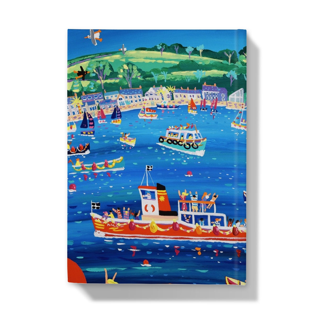 John Dyer Art Hardback Notebook Journal. Blue sky and Ferry Boats, Greenbank, Falmouth