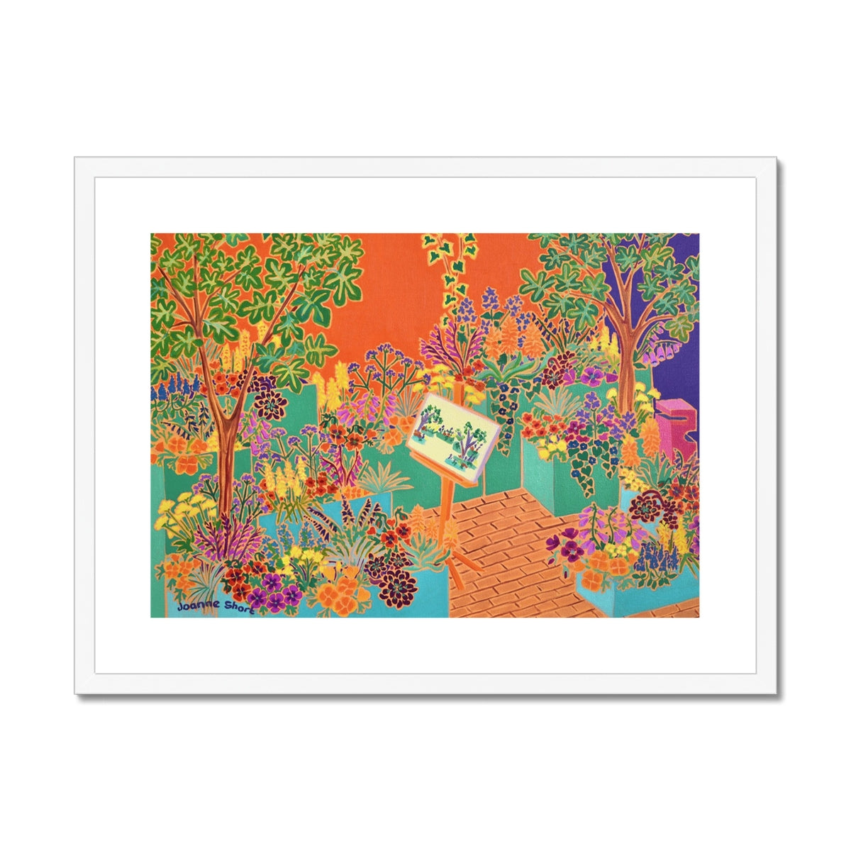 Joanne Short Framed Open Edition Cornish Art Print. 'The Painted Garden, Chelsea Flower Show'