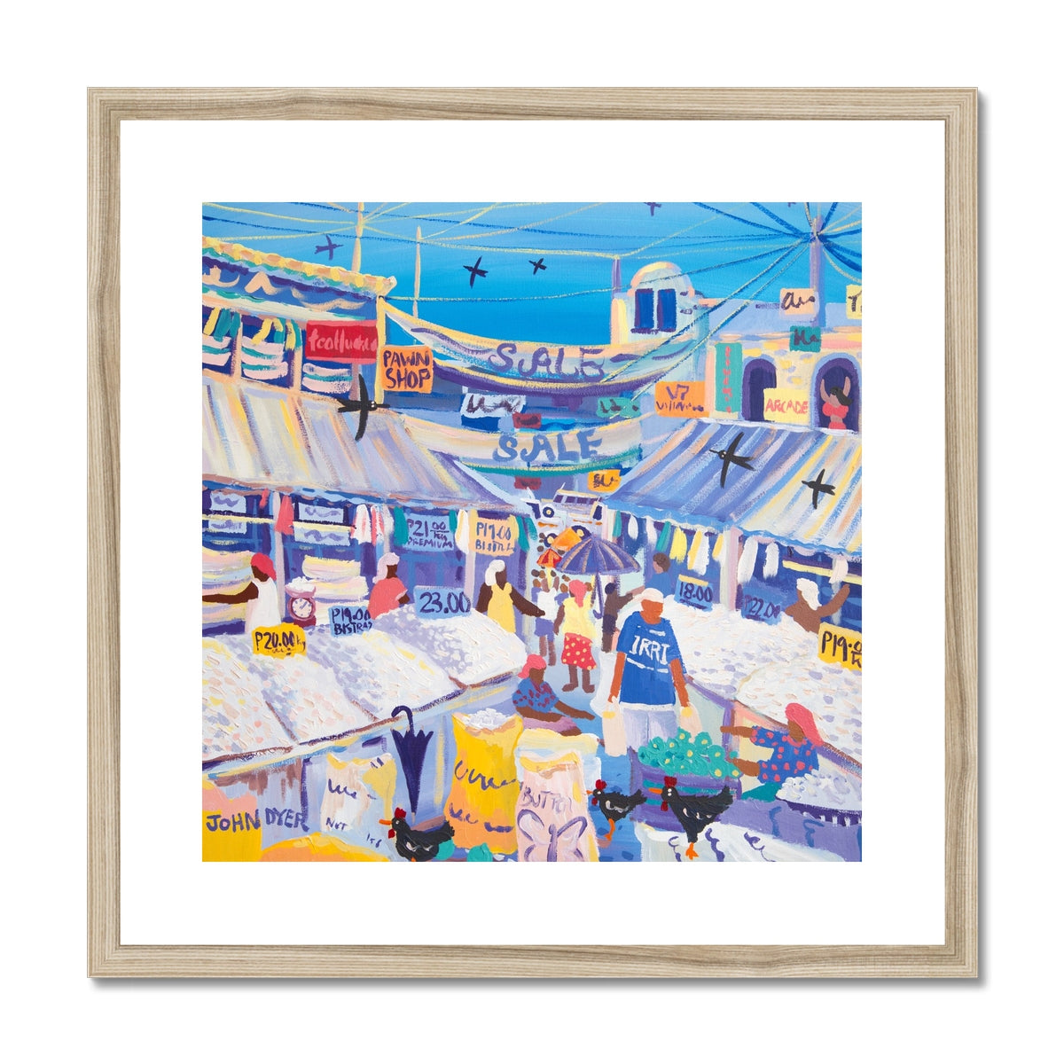John Dyer Framed Open Edition Art Print. 'The Rice Market, Los Baños, the Philippines'