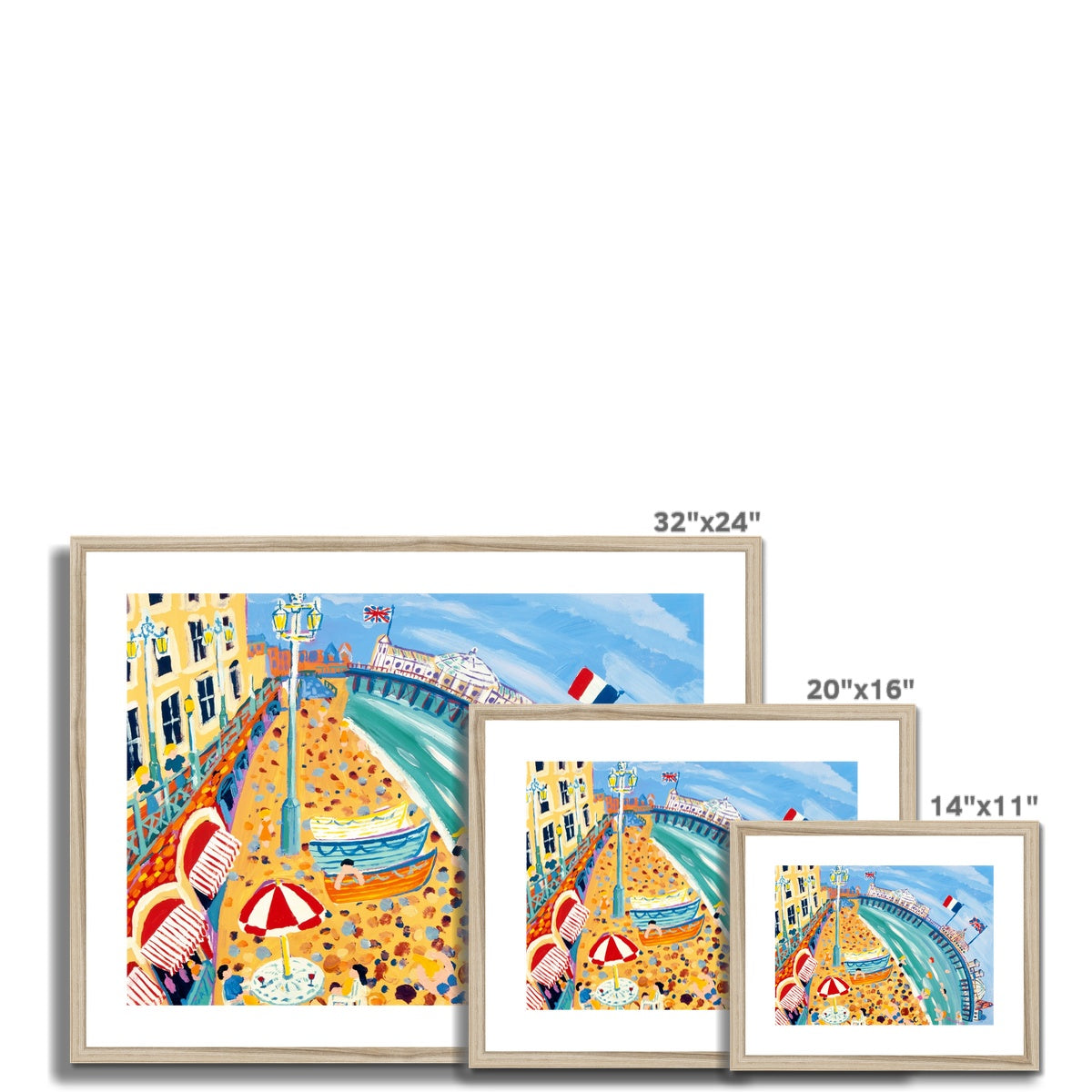 John Dyer Framed Open Edition Seaside Art Print. 'Flags on the Palace Pier, Brighton'