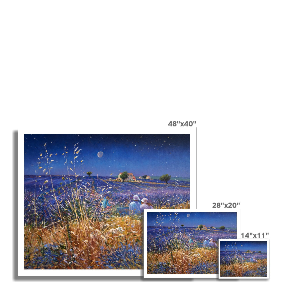 'Lavender Fields under the Stars, Provence' by Ted Dyer. Open Edition French Fine Art Print.