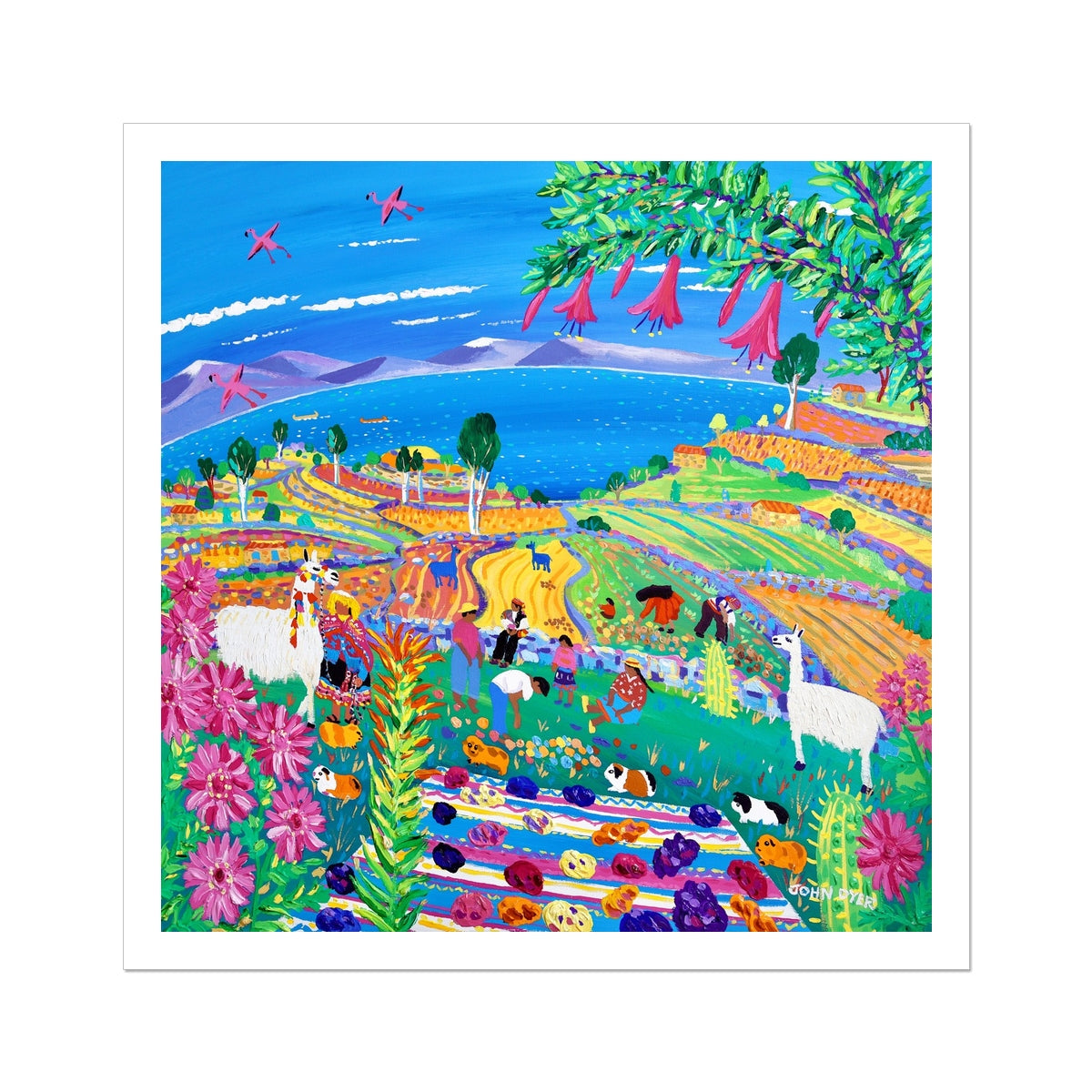 John Dyer Fine Art Peruvian Print 'Colourful Potato Fiesta on Taquile Island, Peru'. Open Edition Art Print