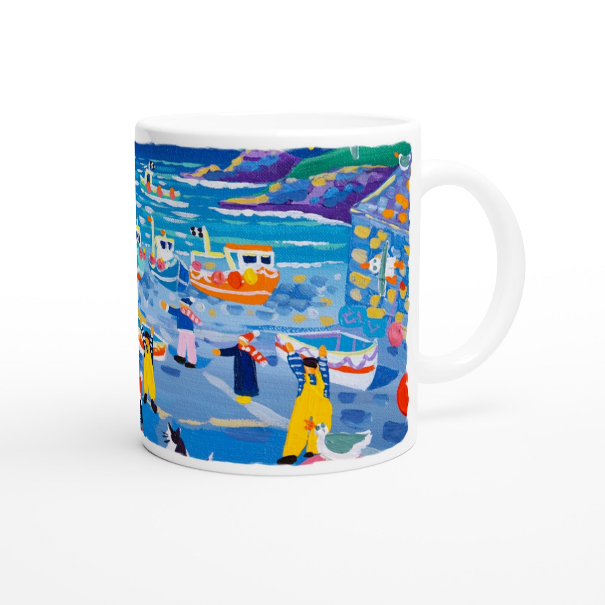 John Dyer Ceramic Cornish Art Mug. Cadgwith Christmas