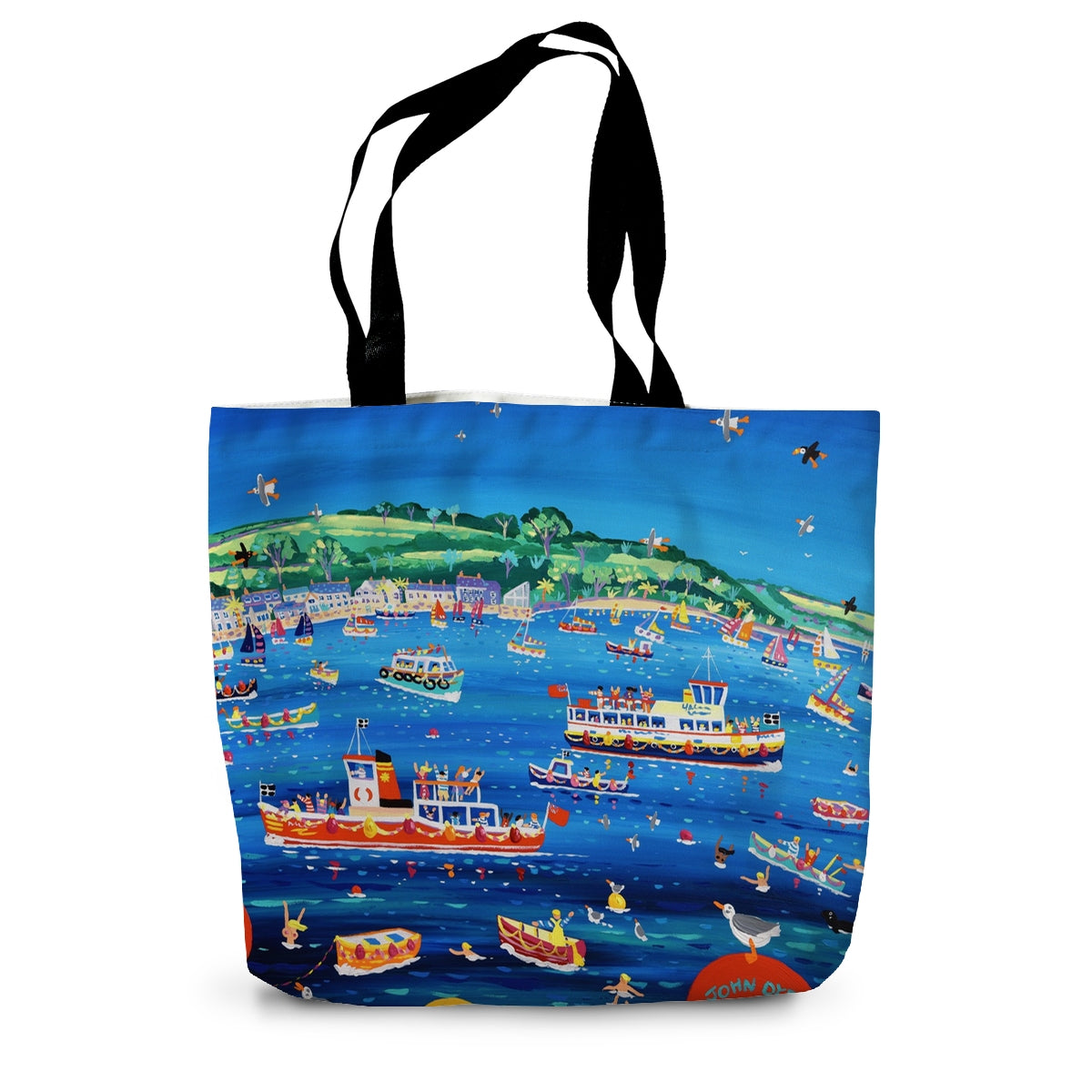 Blue sky and Ferry Boats, Greenbank, Falmouth by John Dyer Canvas Tote Bag