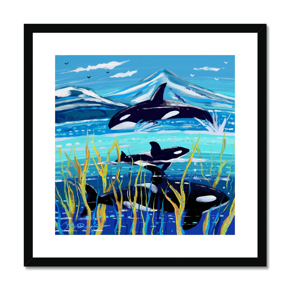 John Dyer Orca - Killer Whale Framed Open Edition Ocean Fine Art Print. Animal Art Prints