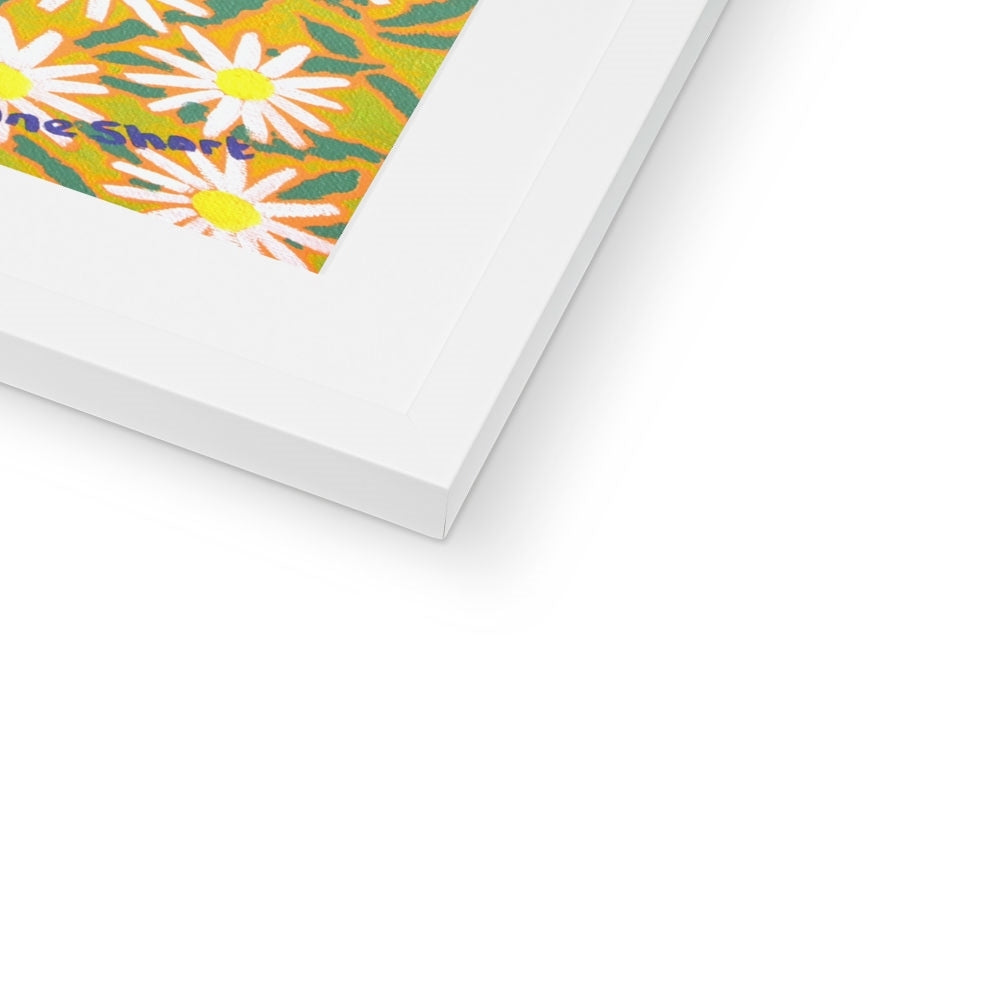 Joanne Short Framed Open Edition Cornish Art Print. 'Wildflowers on the Cliffs, Mullion'.