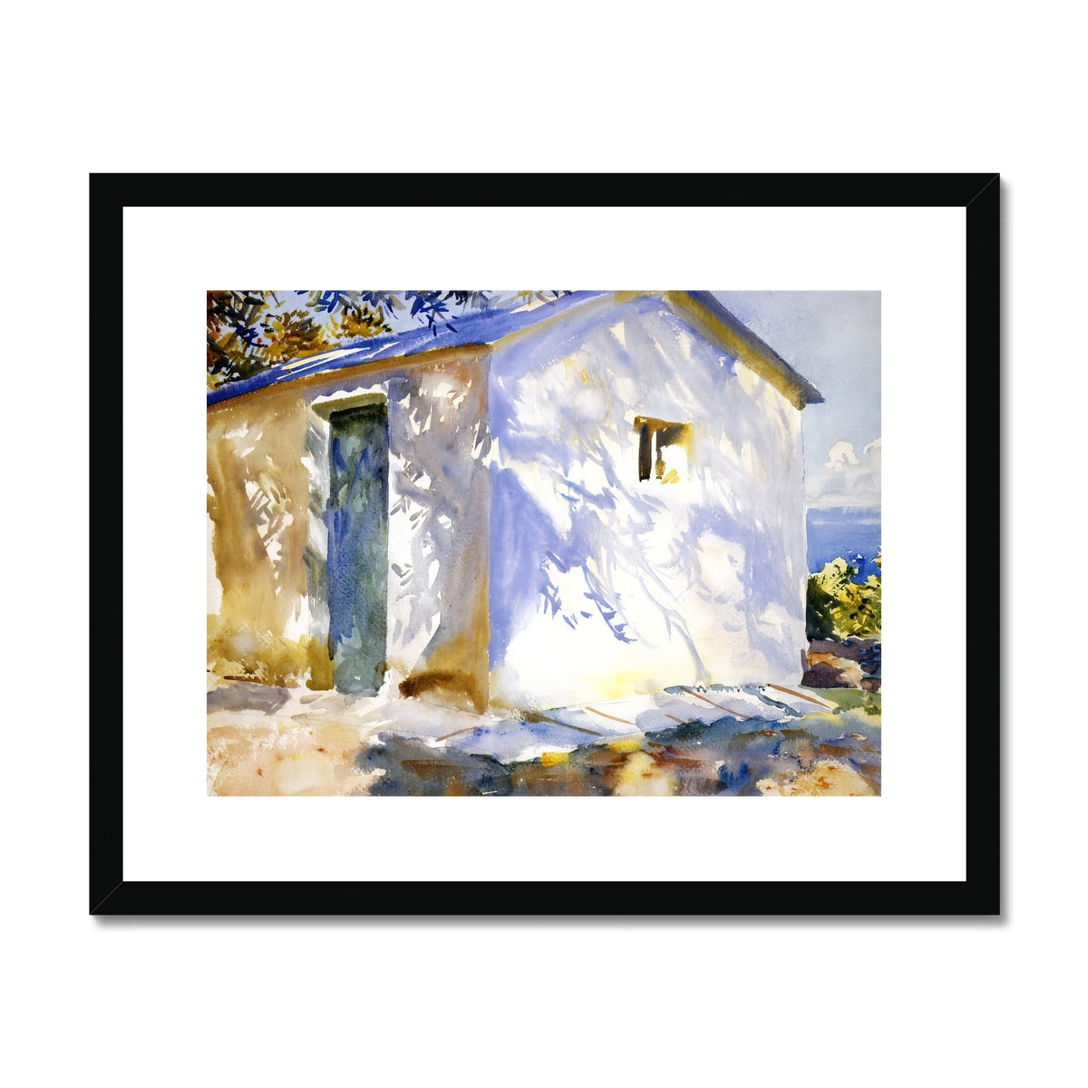 Corfu, Lights and Shadows by John Singer Sargent (1909). Greece Artwork Framed Open Edition Art Print. Greek Art Gallery Historic Art Print