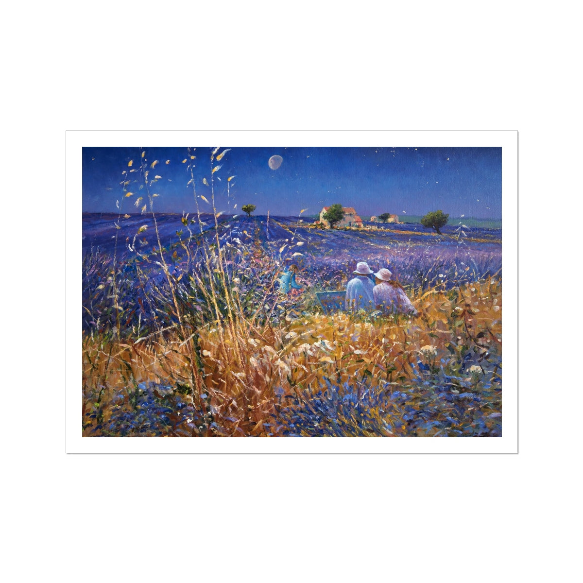 'Lavender Fields under the Stars, Provence' by Ted Dyer. Open Edition French Fine Art Print.