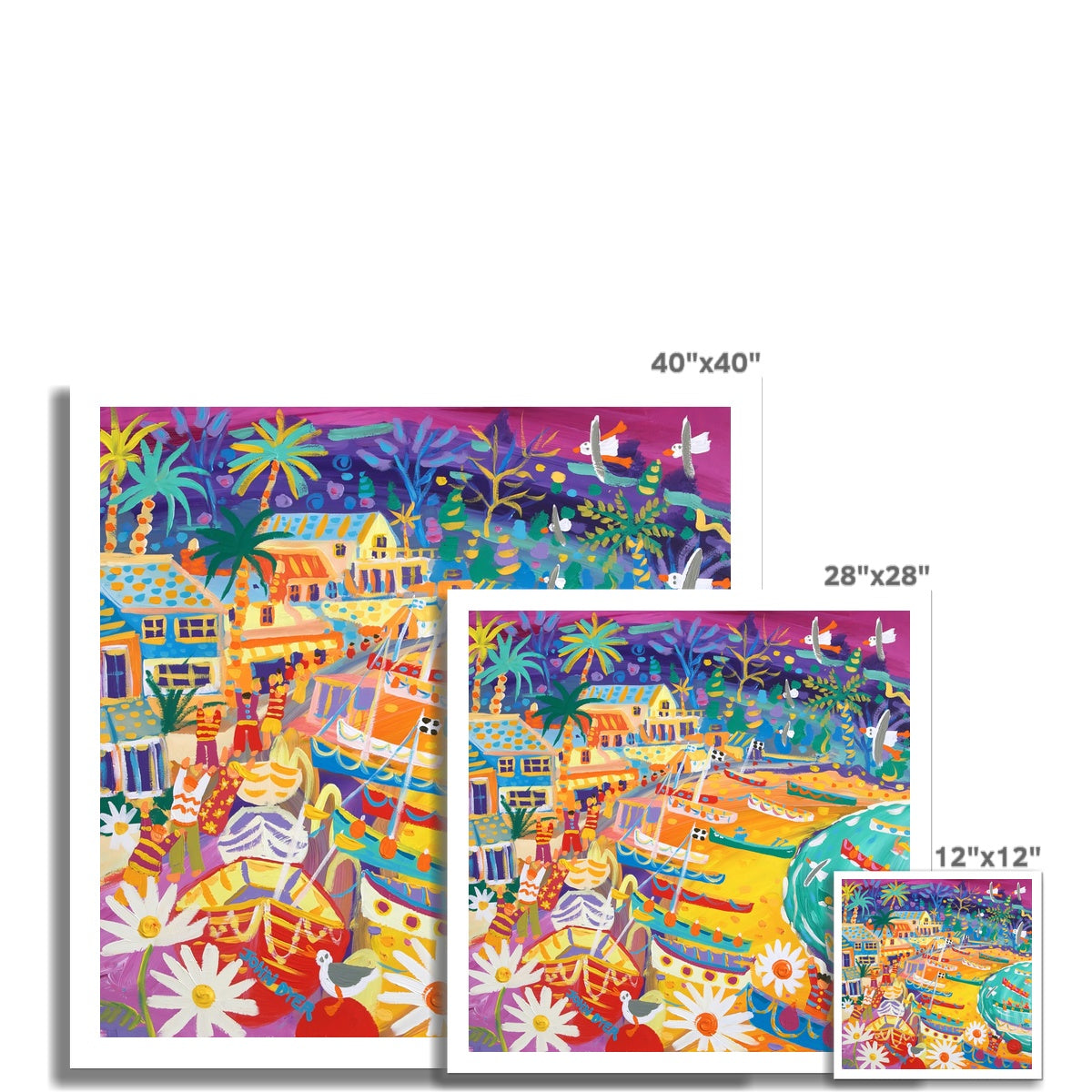 John Dyer Fine Art Beach Print 'Tropical Colours Helford Passage, Cornwall'. Open Edition Cornish Art Print