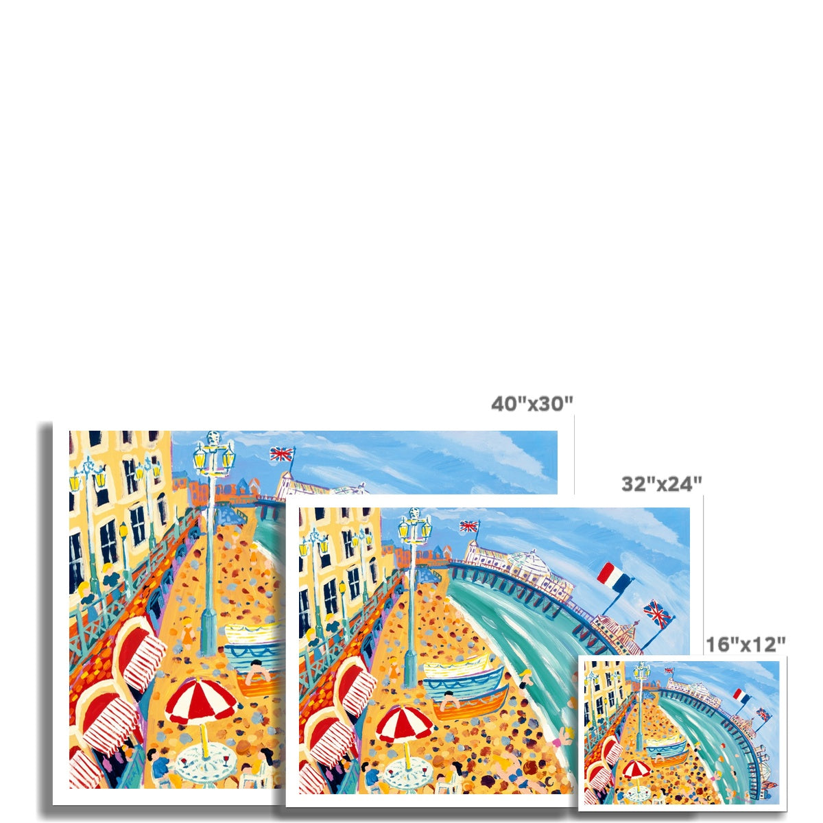 John Dyer Open Edition Seaside Art Print. 'Flags on the Palace Pier, Brighton'