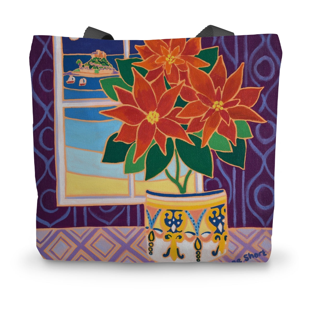 Poinsettia by Joanne Short Canvas Tote Bag